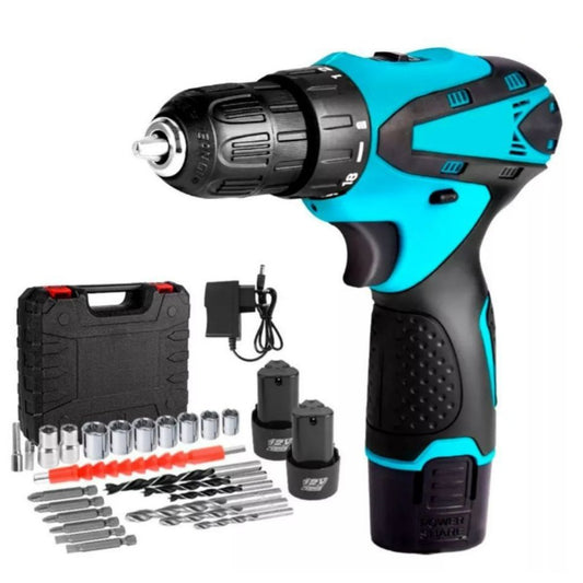Taladro Inalámbrico Profesional 21V + 2 Baterías + Herramientas y Maletín de Regalo