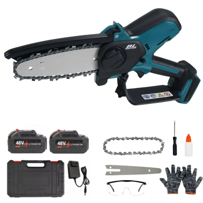 Motosierra Portátil Profesional 48V + 2 Baterías + Accesorios de Regalo